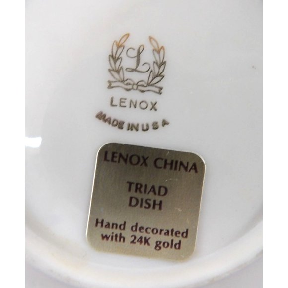 Lenox China Triad Dish with 24 k Gold Trim preowned - Picture 4 of 4